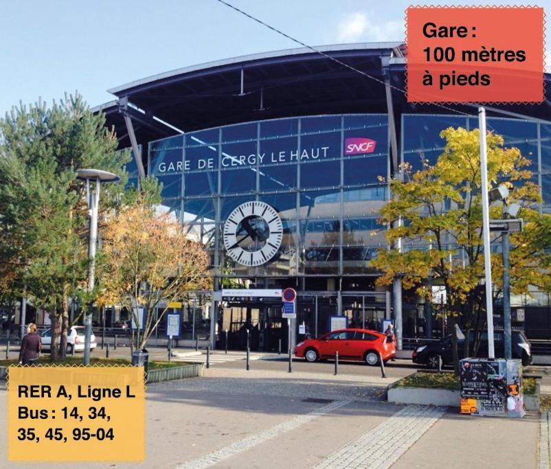 Studio 30M2 - Au Pied De La Gare - Parking Cergy Luaran gambar